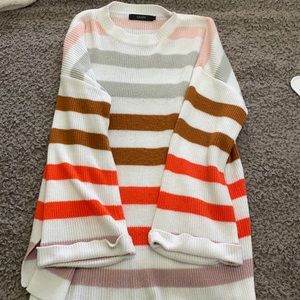 Long striped sweater